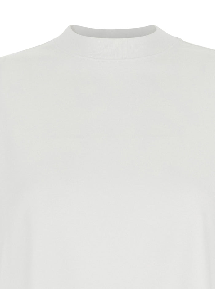 White Round Neck T-Shirt Cotton Woman Jersey
