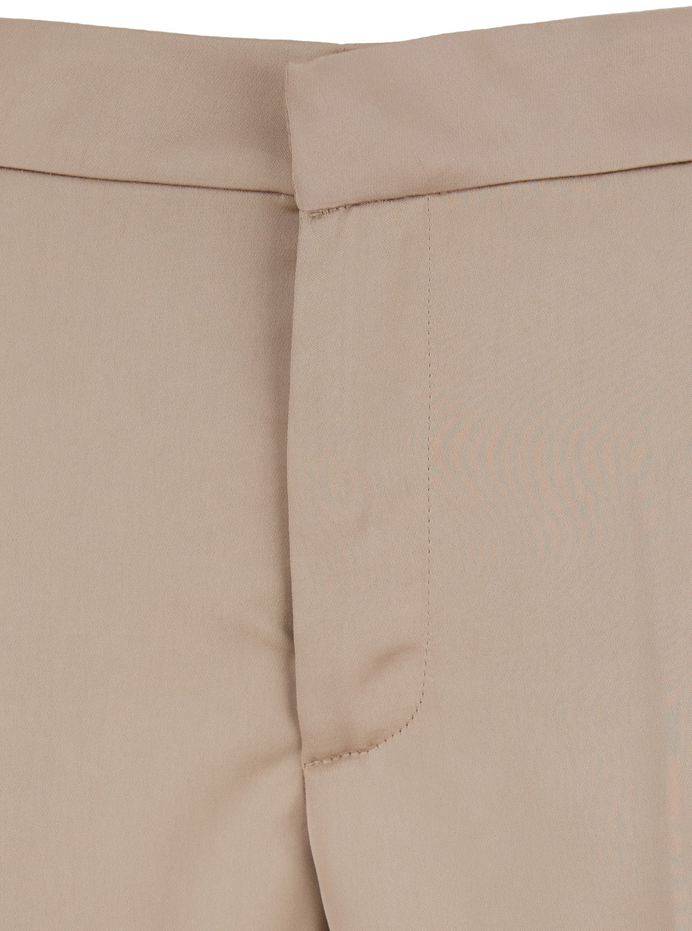 Beige Pants with Pences on the Front in Tech Fabric Woman Trousers