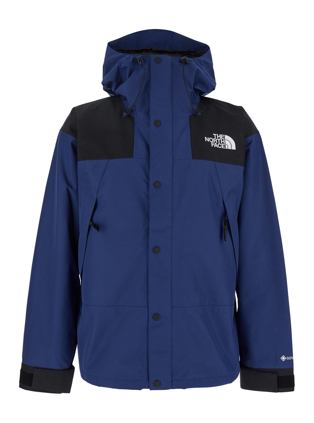 Mountain Blue Jacket With Drawstring Hood And Hem Front Rear Logo Detail Tech Fabric Man Blu Polyester