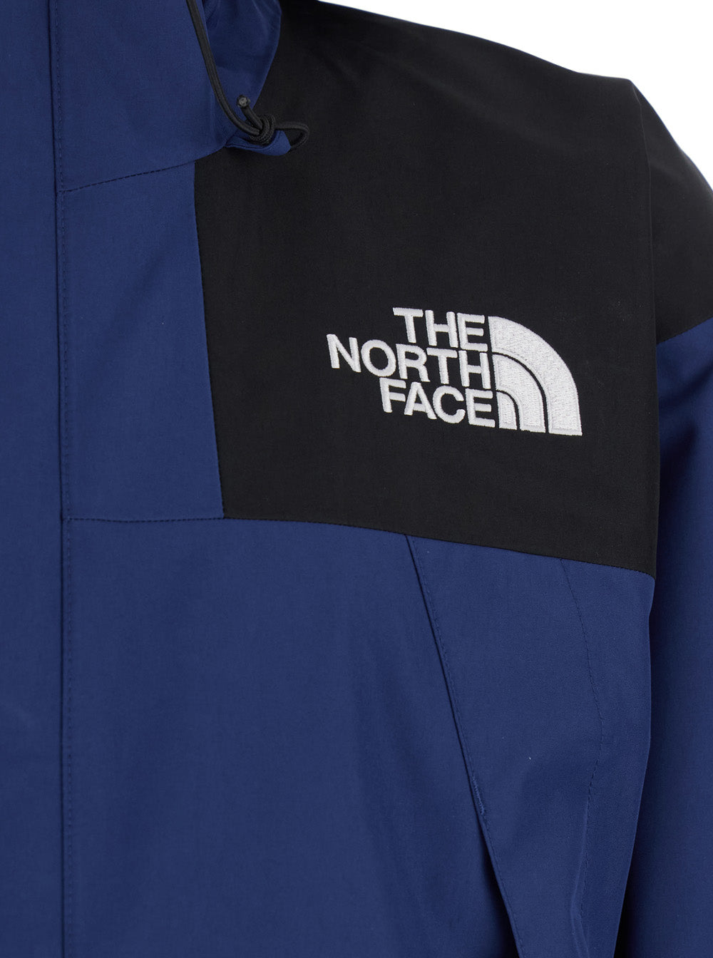 Mountain Blue Jacket With Drawstring Hood And Hem Front Rear Logo Detail Tech Fabric Man Blu Polyester