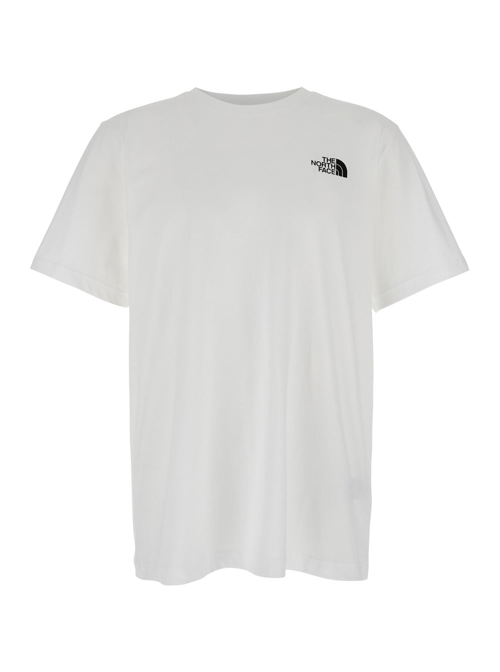 White T-Shirt with Logo Printed on the Front and Maxi Back in Cotton Man Tshirts Polo Shirts