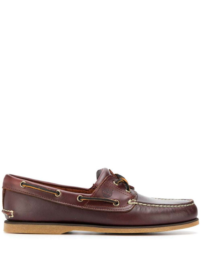 Classic Boat Loafers Brown Leather Man