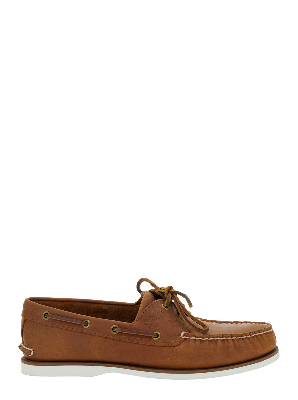 Brown Loafers with Bow Detail on the Front and Embossed Logo Side in Leather Man
