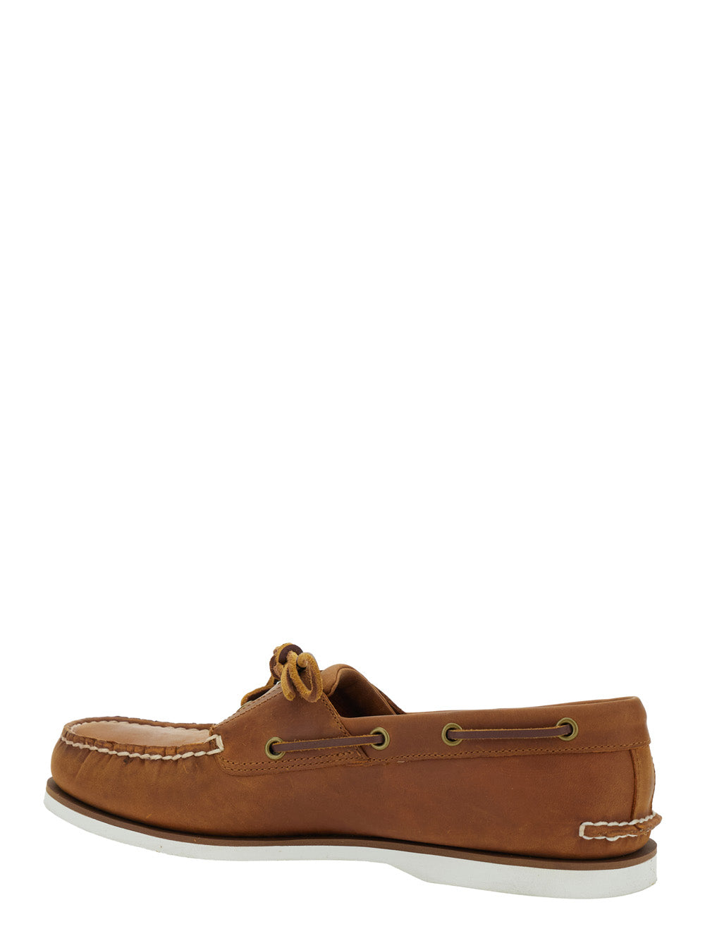 Brown Loafers with Bow Detail on the Front and Embossed Logo Side in Leather Man