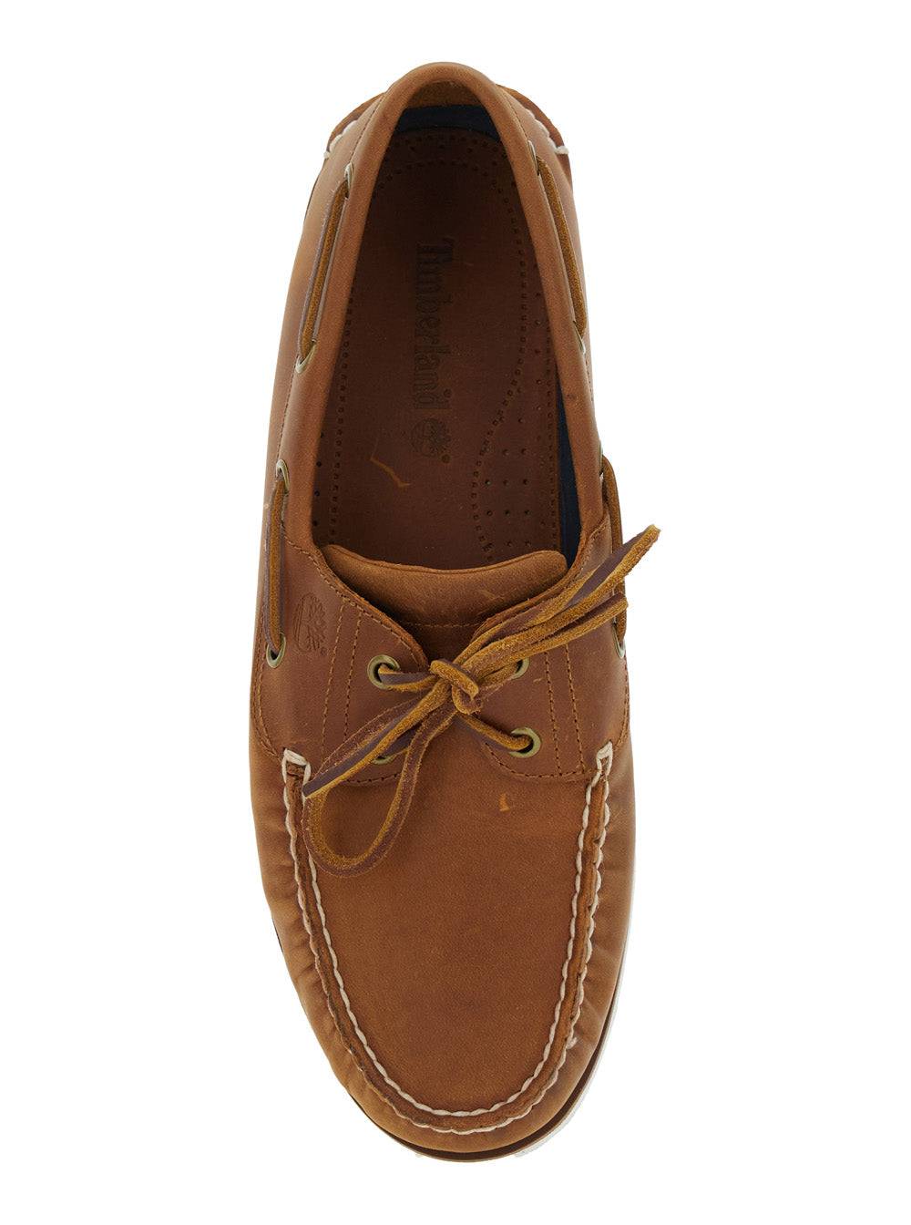 Brown Loafers with Bow Detail on the Front and Embossed Logo Side in Leather Man