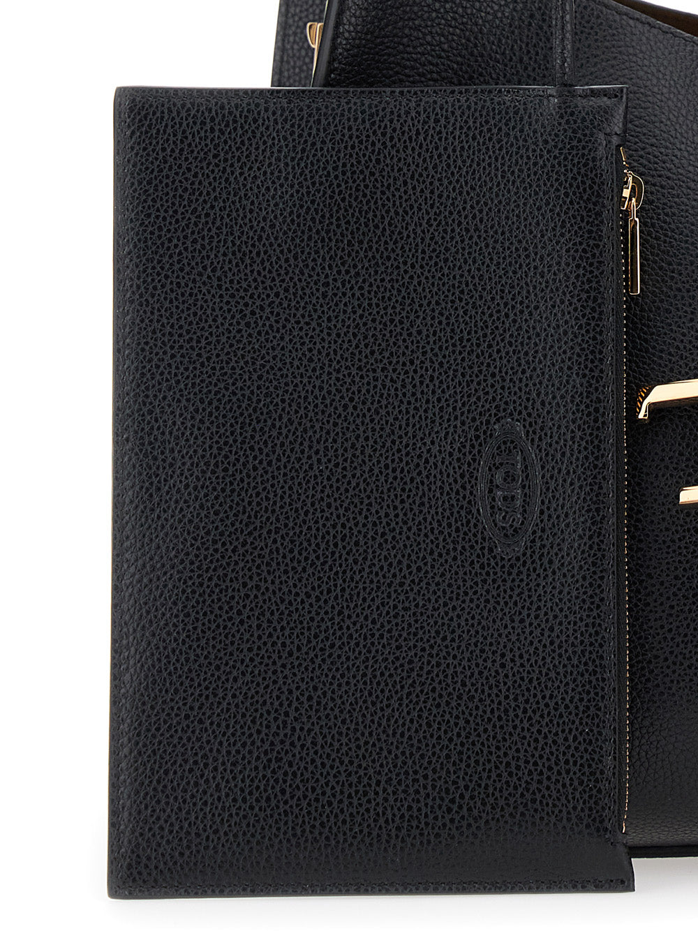 Black Handbag With Adjustable And Removable Shoulder Strap Leather Woman Calf Hand Bags