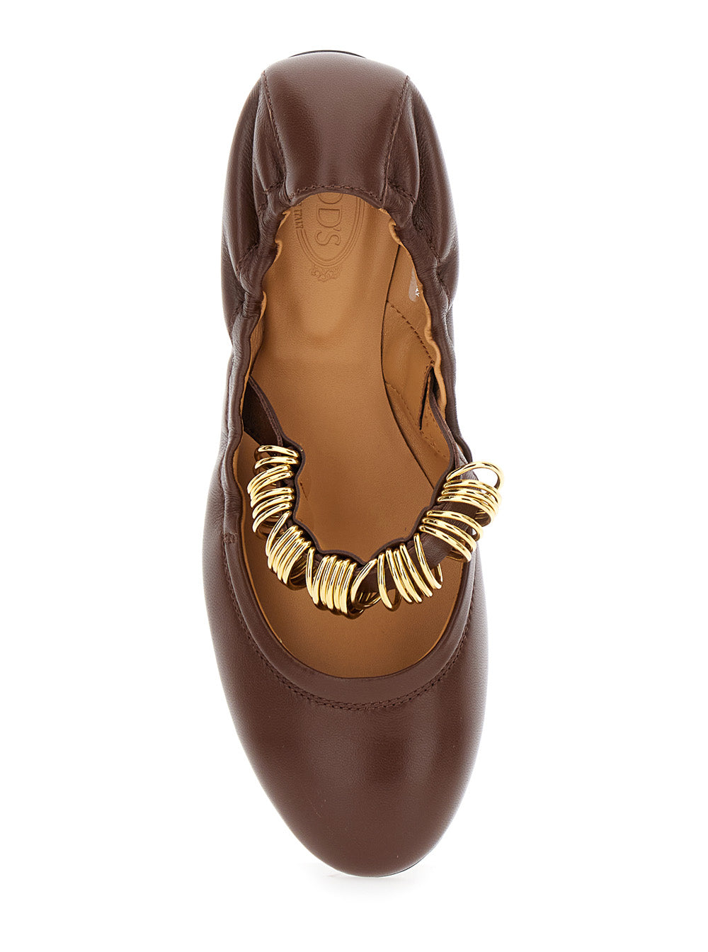 Dee Brown Ballerinas with Decorative Rings on the Front in Leather Woman Goat