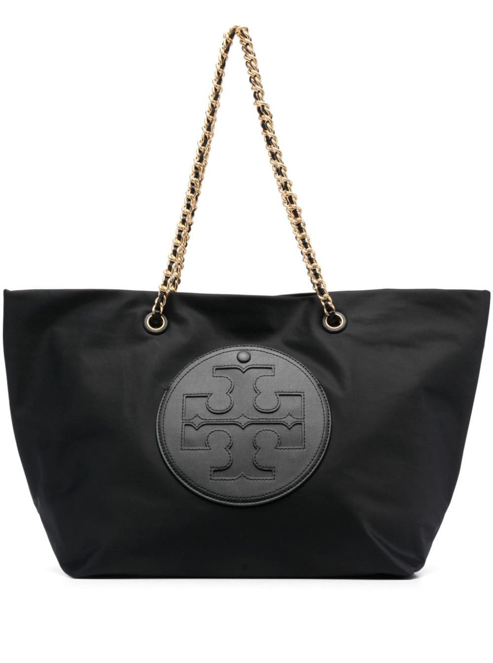 Ella Black Tote Bag With Logo Patch Nylon Woman