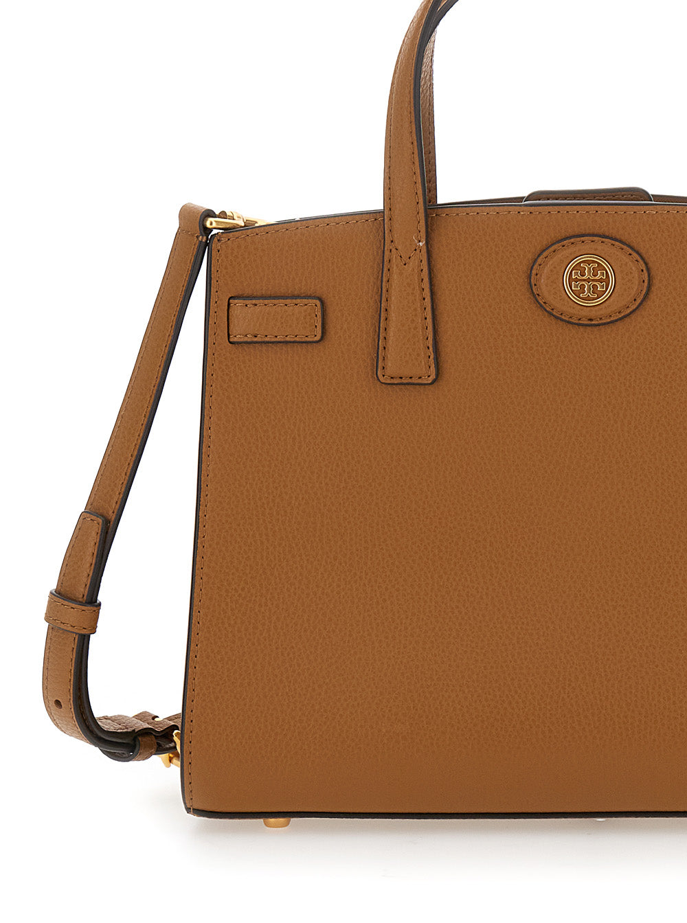 Robinson Brown Handbag With Logo Plaque On The Front And Luggage Tag Leather Woman Cow Hand Bags