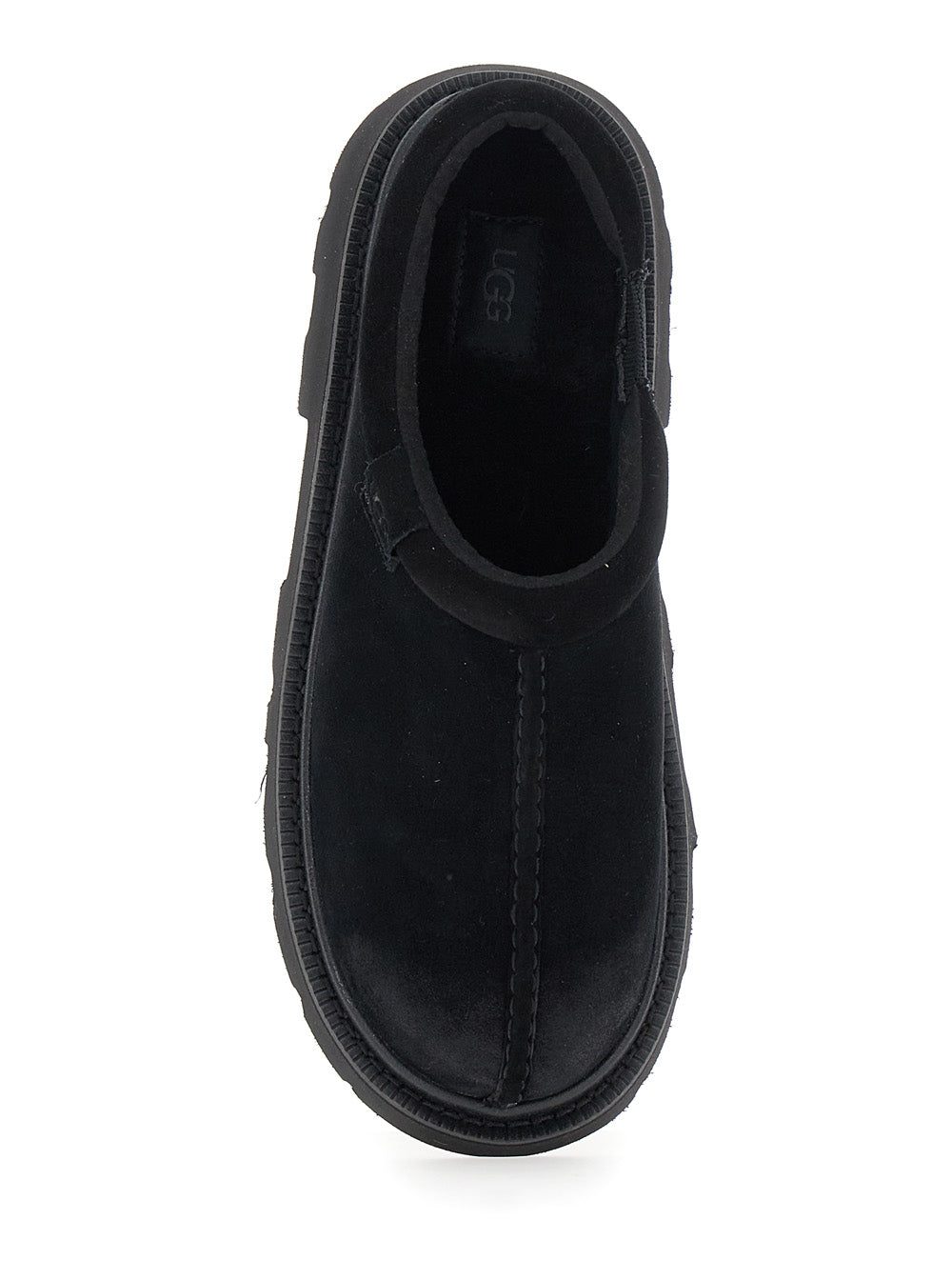 Tasman Black Mule with Raised Sole in Suede Man Flat Shoes