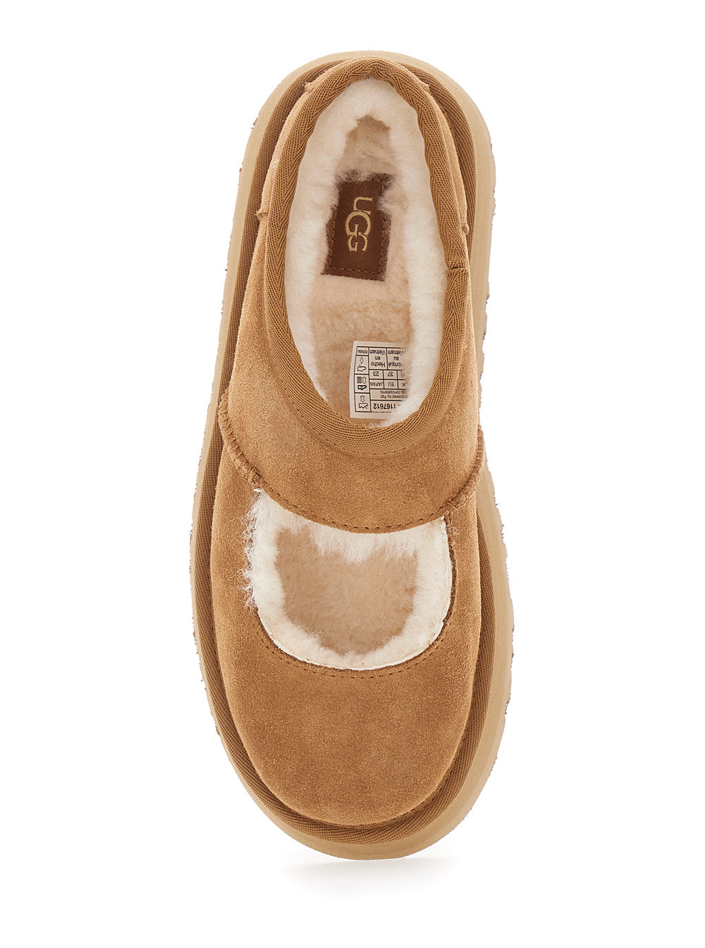 Bea Mary Jane Brown Mules with Cut-Out Detail in Suede Woman Sheep Leather Flat Shoes