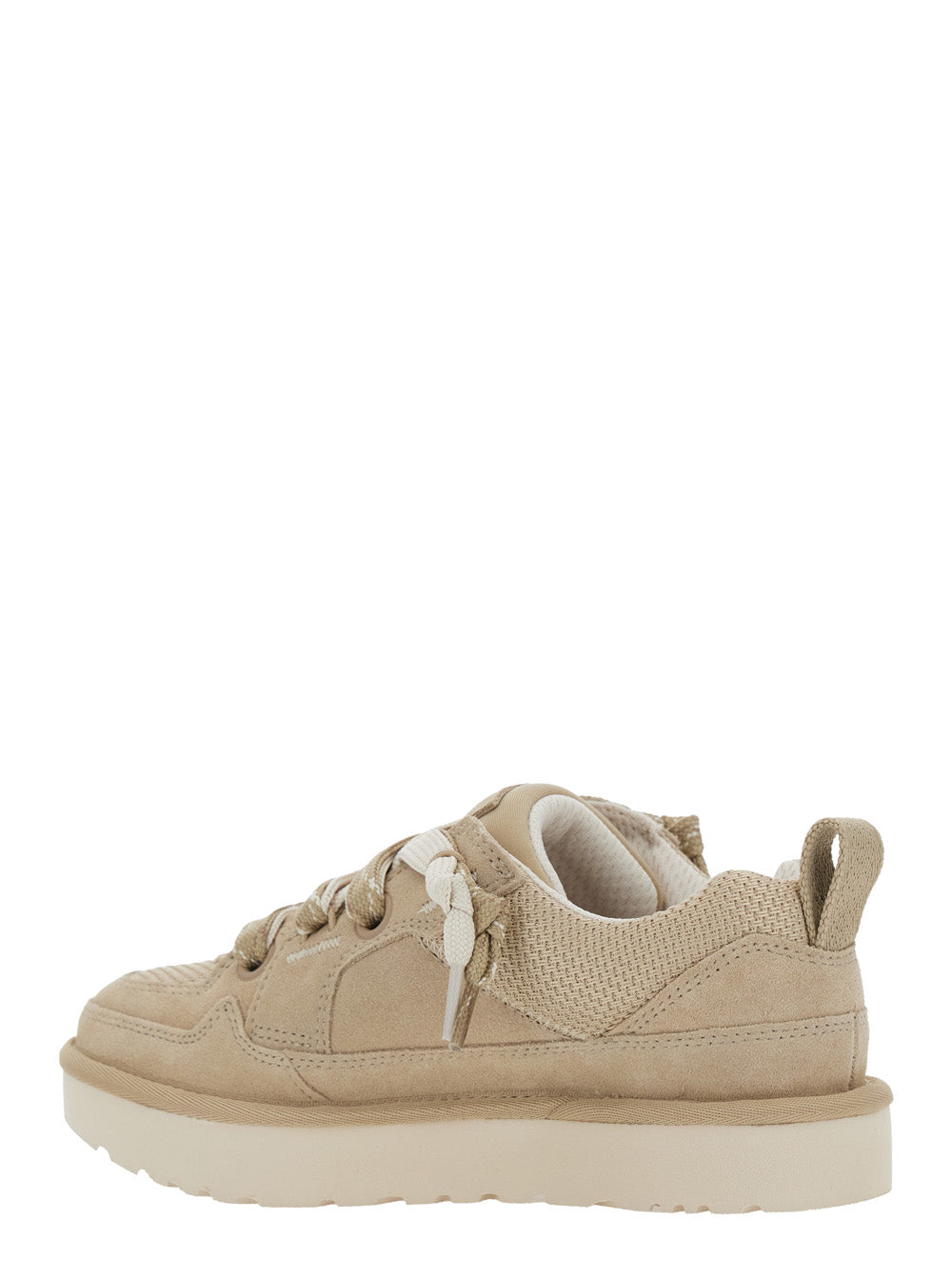 Lo Lowmel Beige Sneakers With Mesh Inserts And Logo On The Side Suede Woman