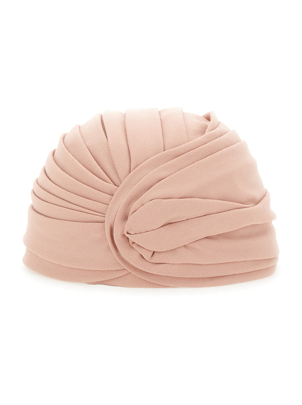 Pink Asymmetrical Virgin Wool Headdress Hat