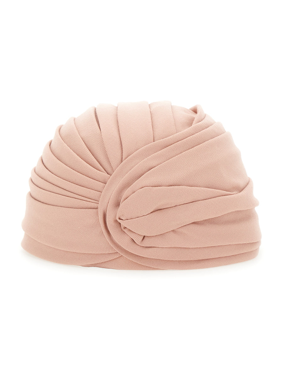 Pink Asymmetrical Virgin Wool Headdress Hat
