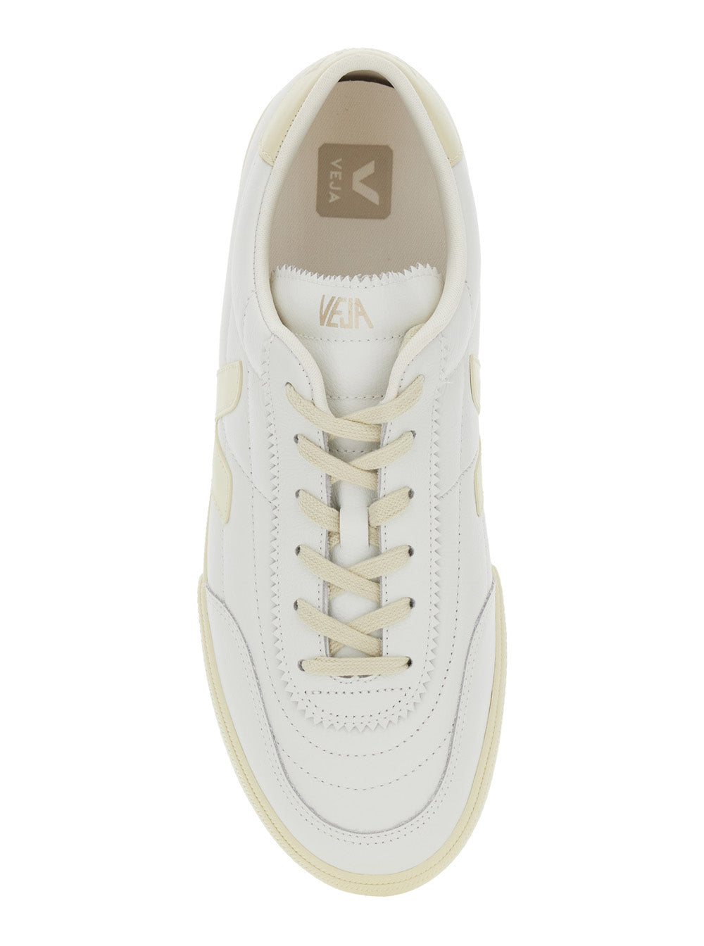 Panenka White Sneaker with Logo on the Side and Contrasting Heel in Leather Unisex Calf