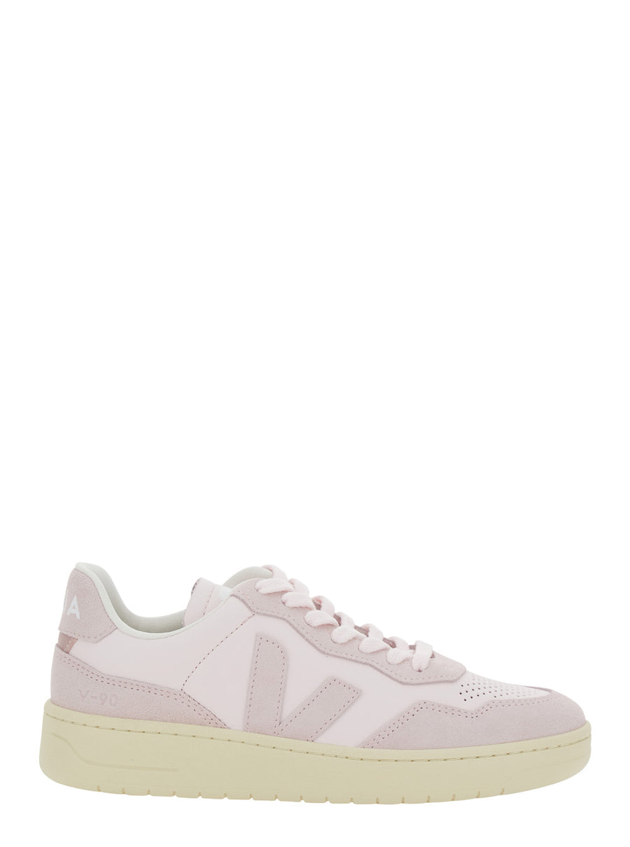 V90 Pink Sneaker With Logo Leather Trainers