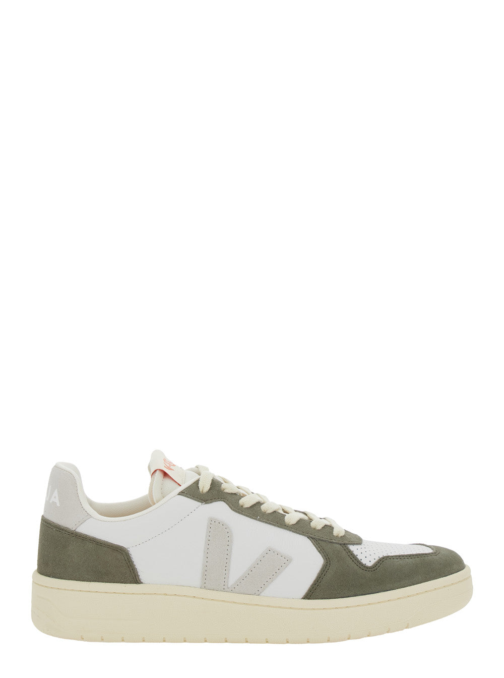 V-82 Green Low Top Sneakers with Logo Patch on Tongue and Side Lettering the Heel in Leather Unisex