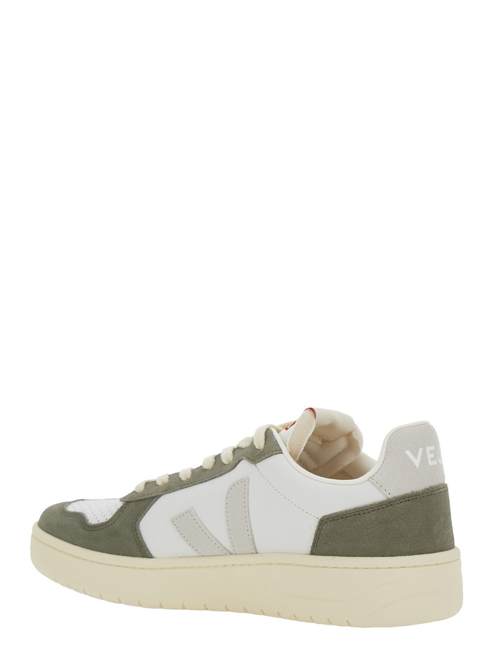V-82 Green Low Top Sneakers with Logo Patch on Tongue and Side Lettering the Heel in Leather Unisex