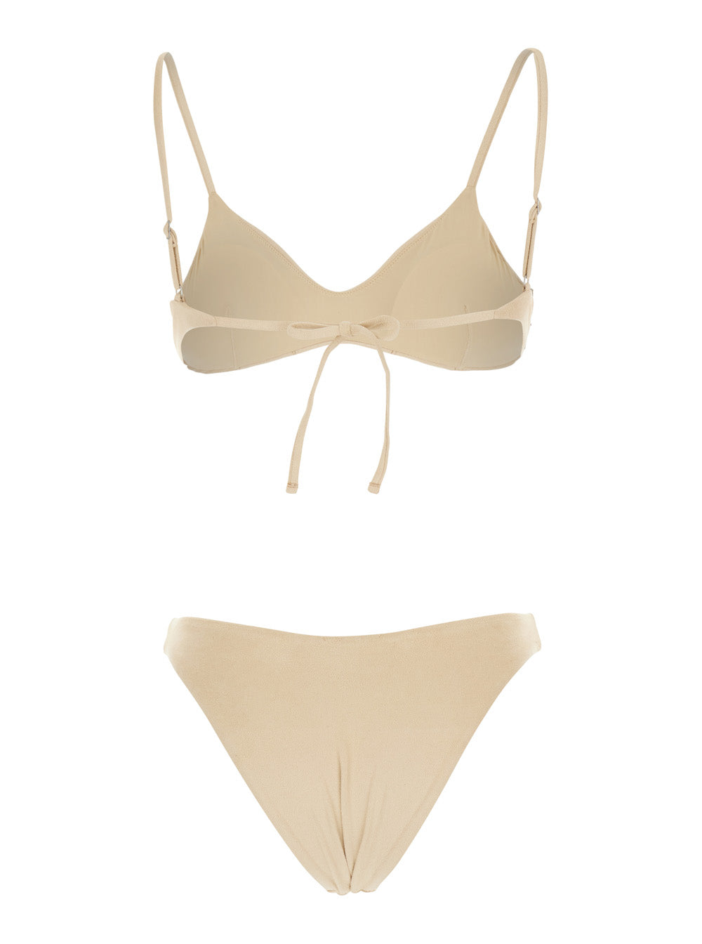 Beige Sequin Bikini in Tech Fabrich Stretch Woman Polyester Elastane Beachwear