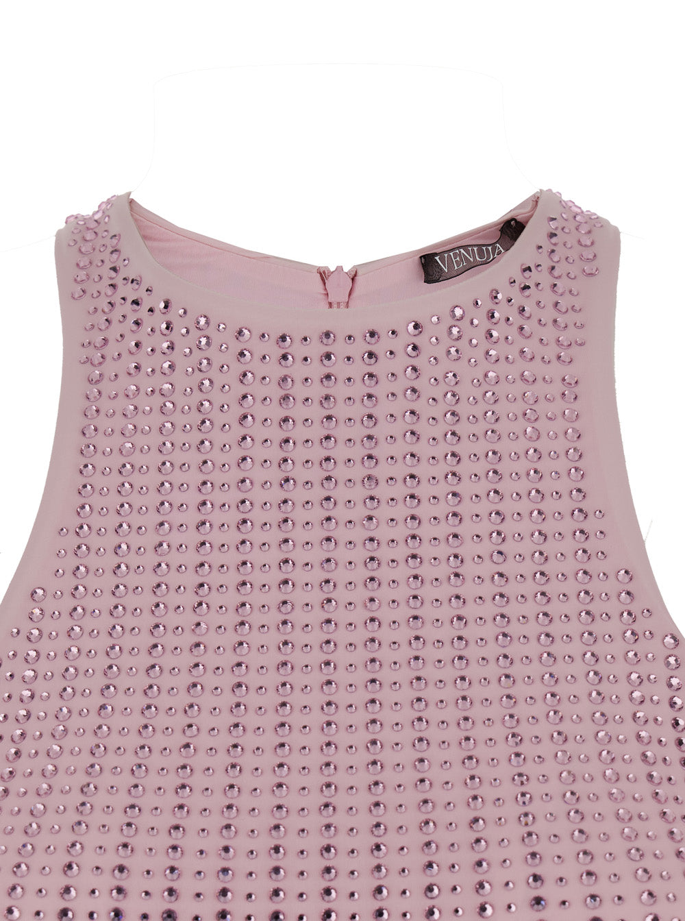Pink High Cut One-Piece With Racerback Neckline And All-Over Pinstripe Rhinestones Embellishments Tech Fabric Stretch Woman Polyamid Elastam Beachwear