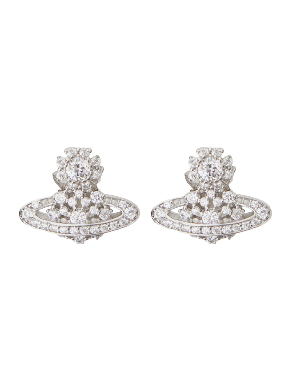 Narcissa Metallic Earings With Rear Closure And Orb Shape Silver Woman Earrings
