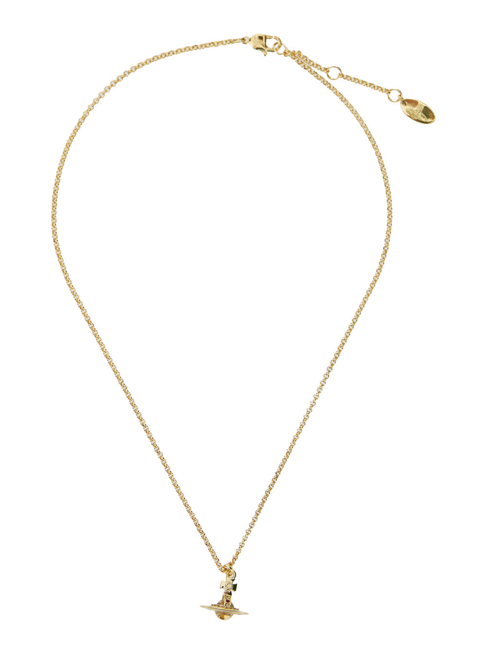 Mayfair Gold Colored Necklace With Orb Pendant Brass Woman Metallic Necklaces
