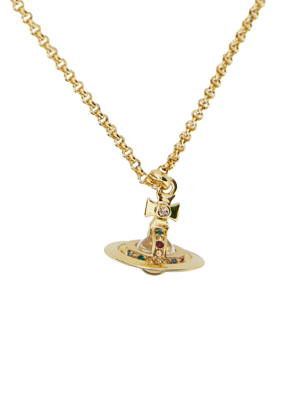 Mayfair Gold Colored Necklace With Orb Pendant Brass Woman Metallic Necklaces