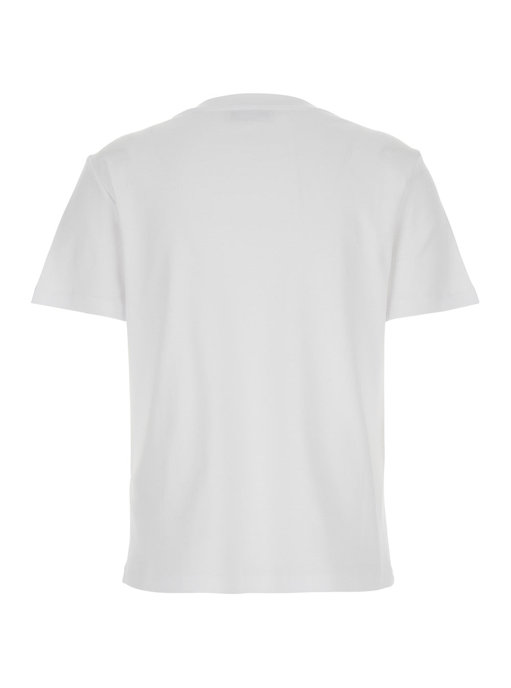 Quieto White Crewneck T-Shirt with Logo Print on the Front in Cotton Woman Tshirts And Polo Shirts