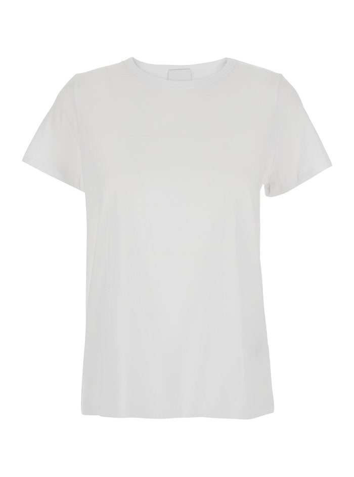White Crewneck T-Shirt in Cotton Woman Tshirts And Polo Shirts