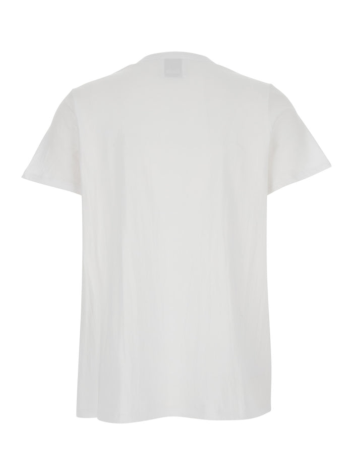 White Crewneck T-Shirt in Cotton Woman Tshirts And Polo Shirts
