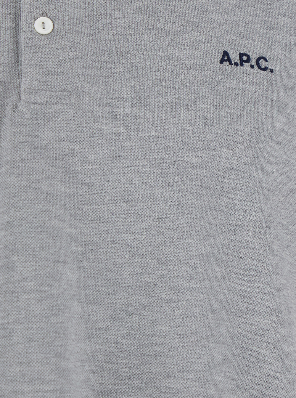 Grey Polo Shirt With Embroidered Logo On The Front Cotton Man Tshirts And