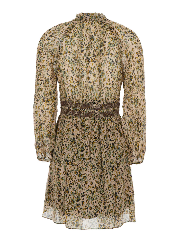 Camelia Multicolor Dress With V-Neck And All-Over Print Viscose Woman