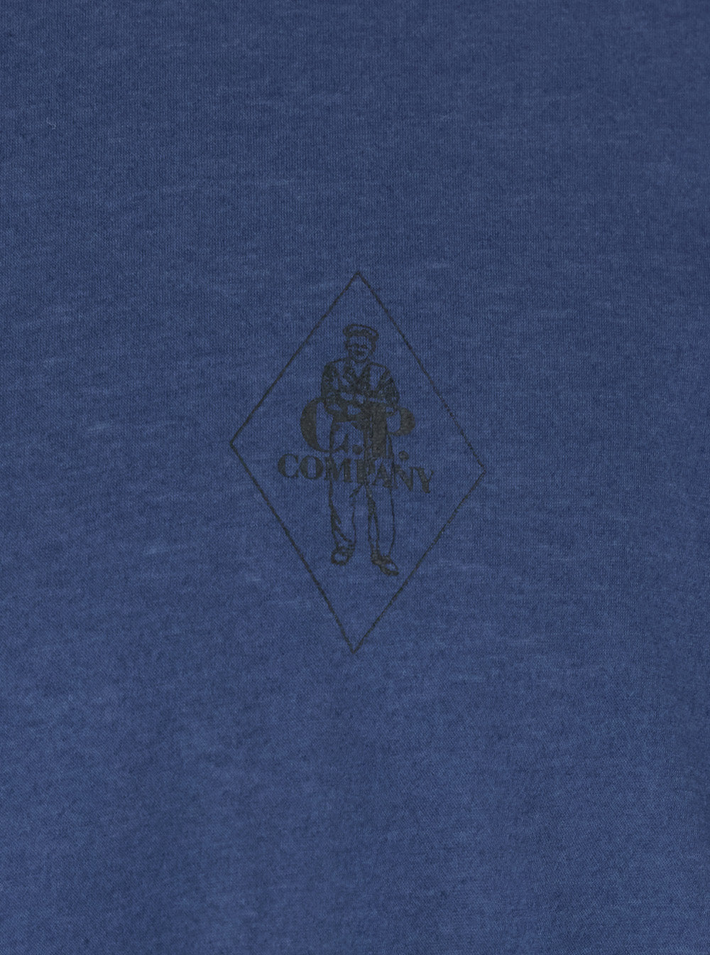 Blue Crewneck T-Shirt with Logo Embroidery on the Front in Cotton Man Blu Tshirts And Polo Shirts