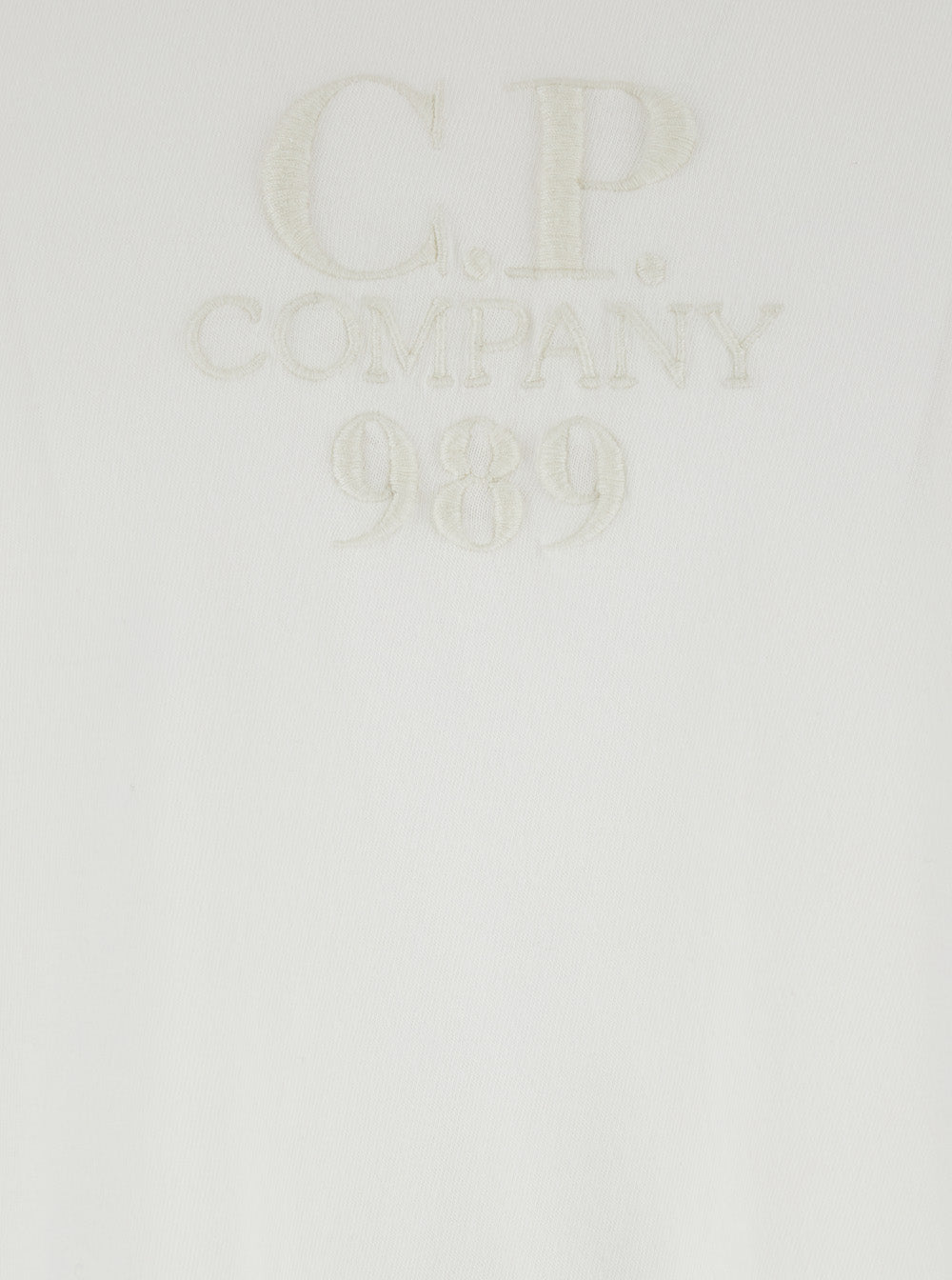 White T-Shirt With Logo Embroidered On The Front Tone-On-Tone Cotton Man Tshirts And Polo Shirts