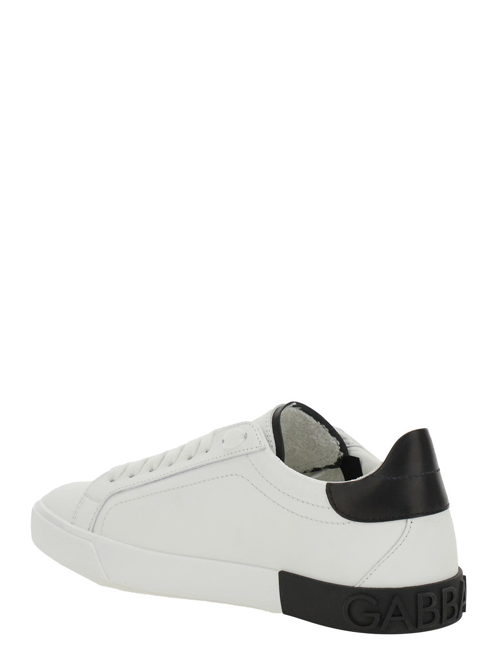 White Low Top Sneaker with Animal-Motif Logo in Leather Woman Calf