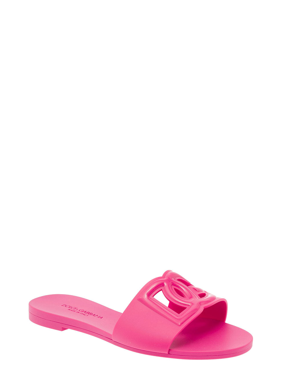 Fuchsia Flats With Cut-Out Band And Dg Logo Soft Rubber Woman Pink Flat Shoes