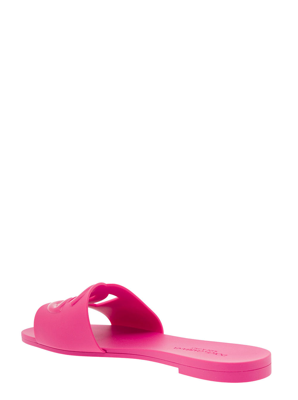 Fuchsia Flats With Cut-Out Band And Dg Logo Soft Rubber Woman Pink Flat Shoes
