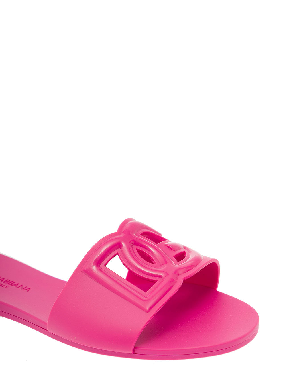 Fuchsia Flats With Cut-Out Band And Dg Logo Soft Rubber Woman Pink Flat Shoes