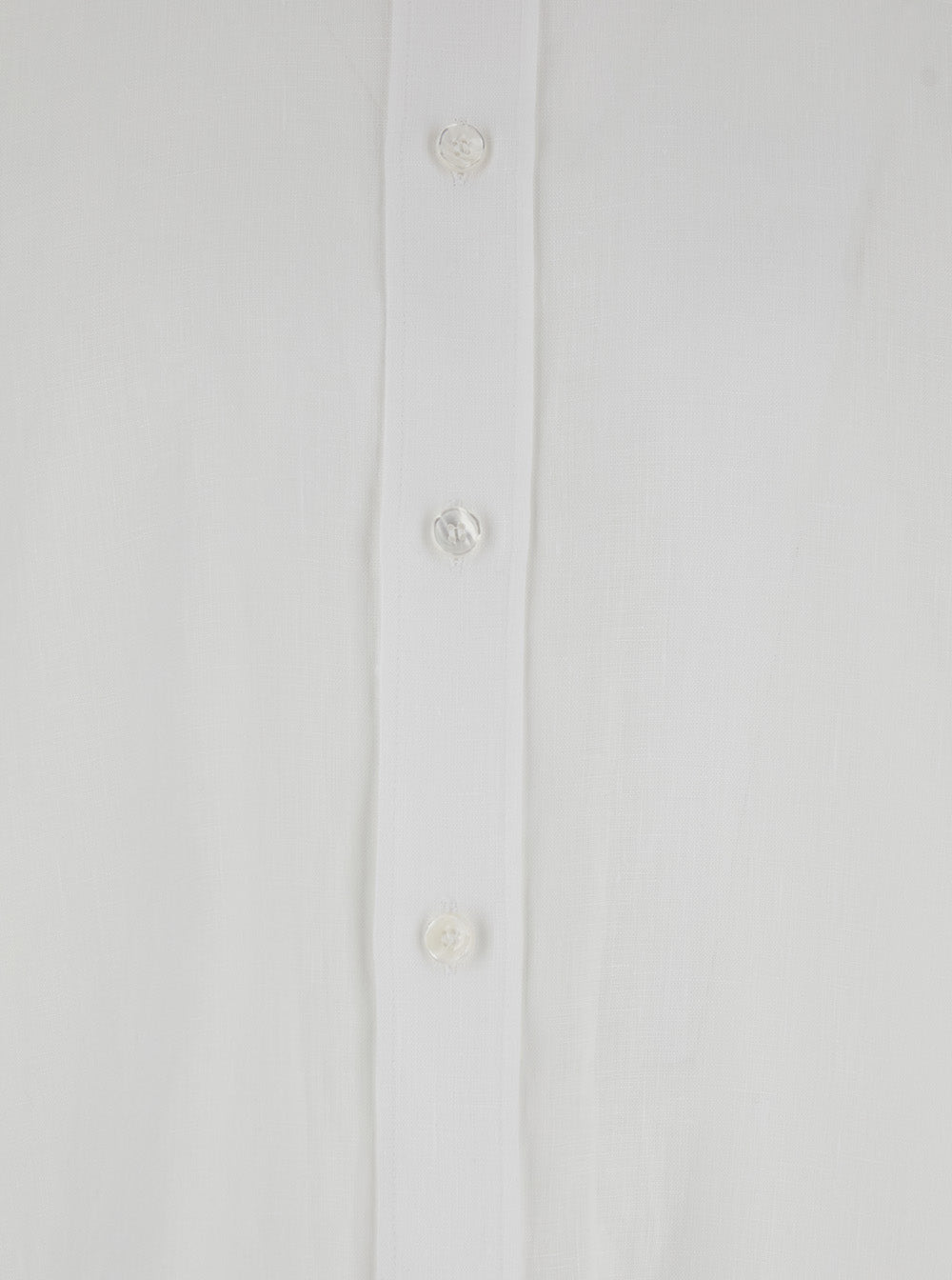 White Shirt with Classic Collar and Wide Short Sleeves in Linen Man Blouses