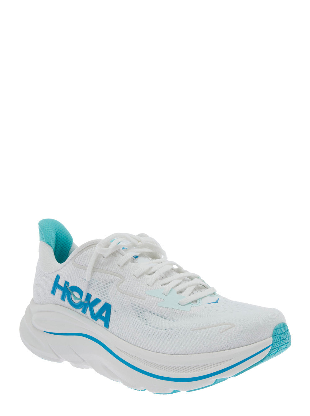 Clifton 10 White Low Top Sneakers With Logo Lettering On The Side And Patch Tongue Tech Fabric Unisex Textile Synthetic