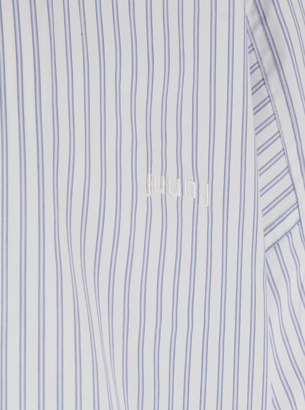 Blue Bowling Shirt with Cuban Collar and All-Over Striped Motif in Cotton Blend Man Light Polyester Blouses