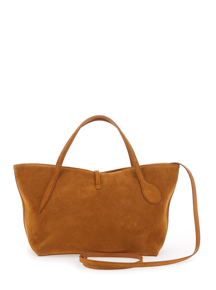 Petite Penne Brown Tote Bag With Side Pocket Leather Woman