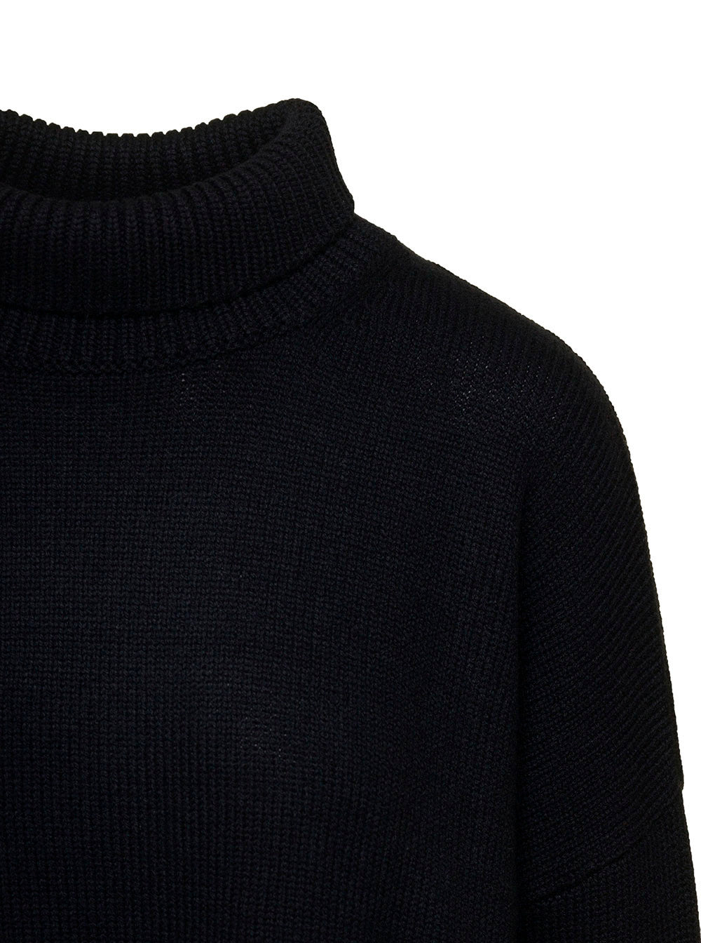 Heidi Black Turtleneck Knitting Sweater Cashmere Woman Knitted Jersey