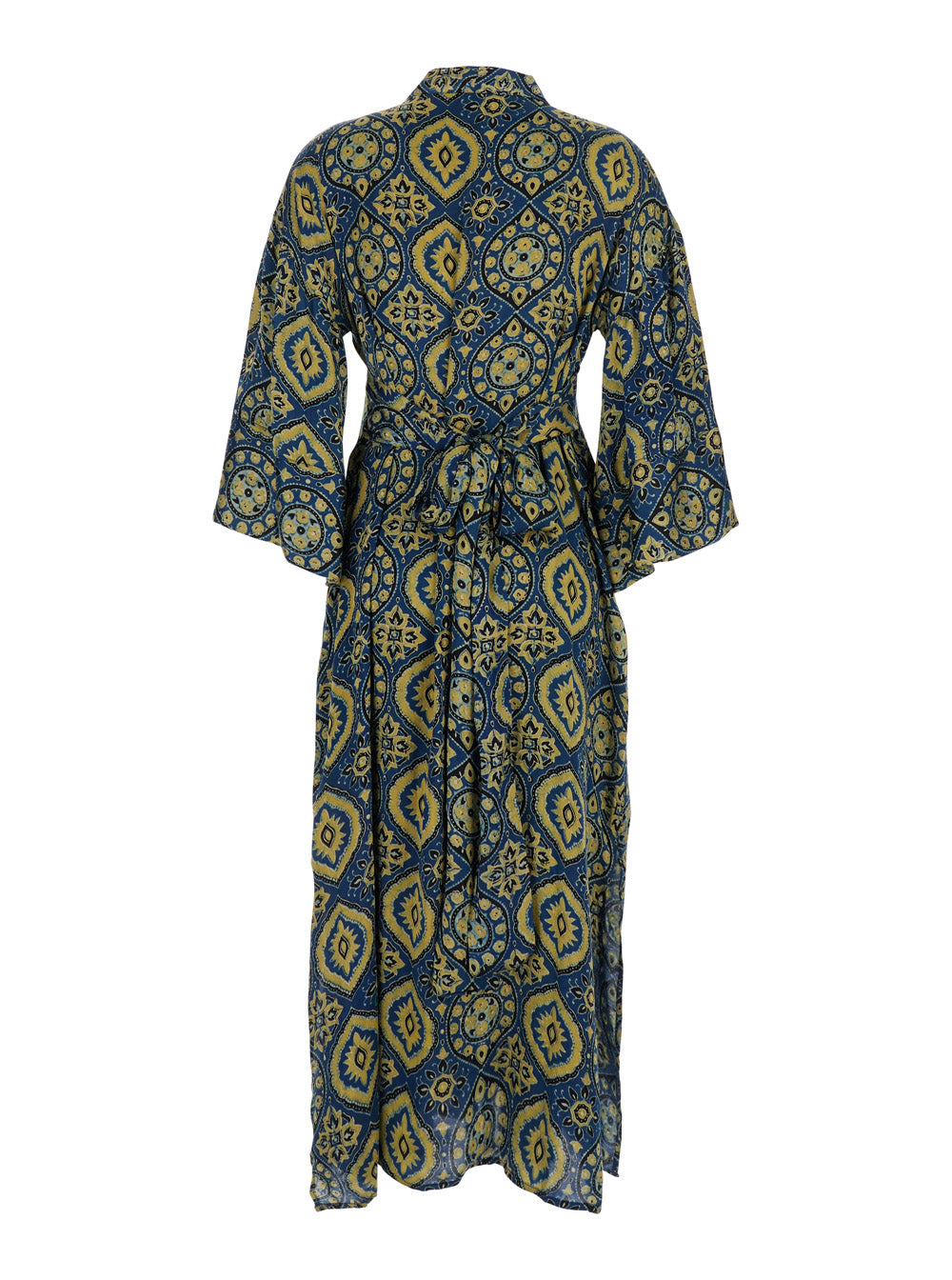 Jasmine Multicolor Dress With V Neckline And All-Over Printed Motif Silk Woman