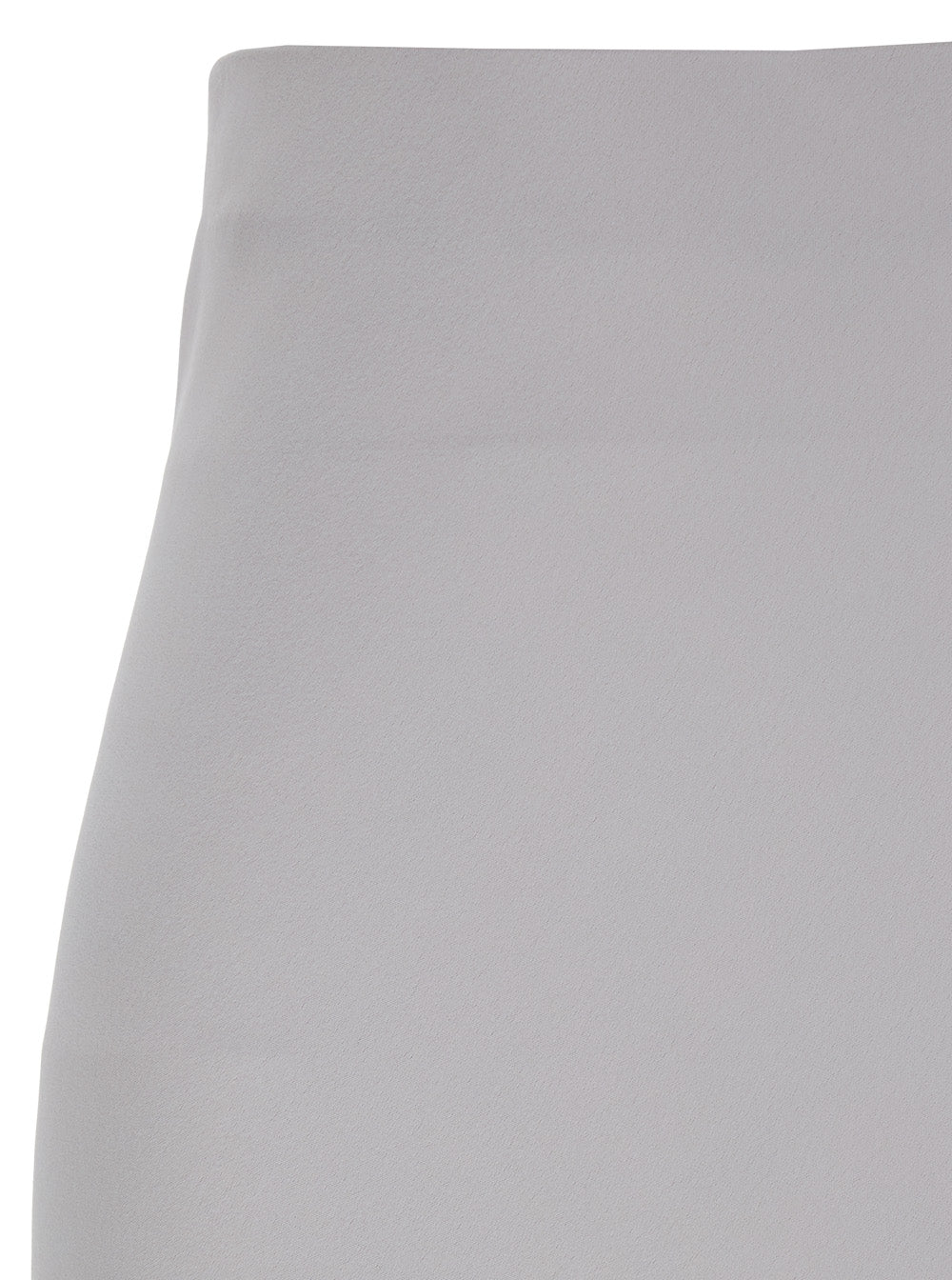Grey Long Skirt with Ruffle Detail at the Bottom in Satin Woman Polyester