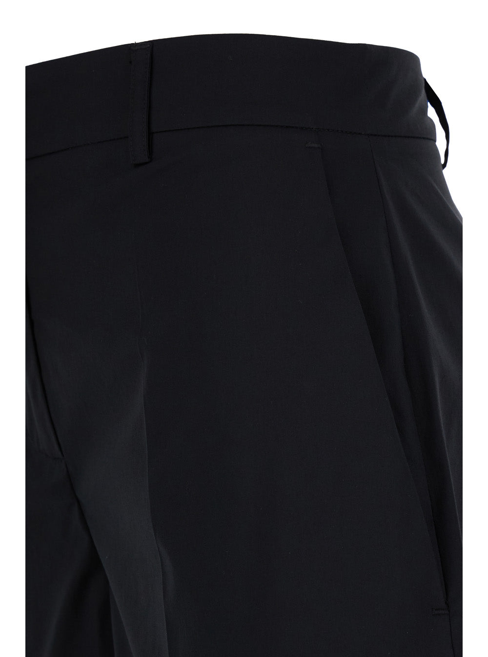 Black Shorts with Belt Loops in Cotton Woman Polyamide Elastane And Bermuda