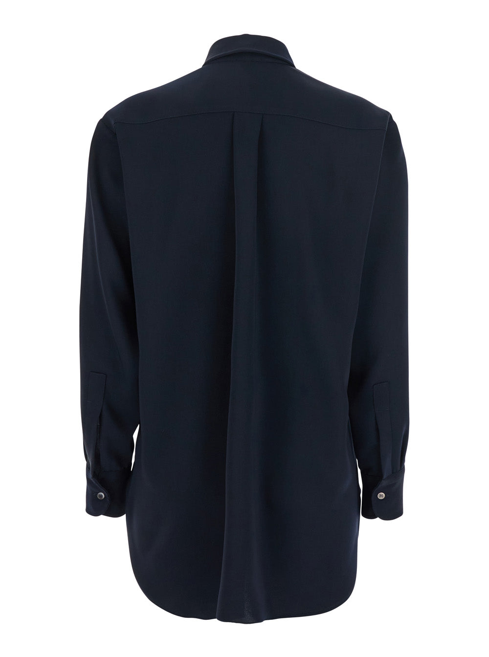 Blue Shirt with Classic Collar in Tech Fabric Woman Blu Polyester And Blouses