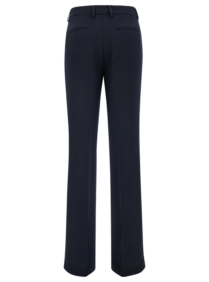 Blue Straight Pants with Concealed Closure in Candy Woman Blu Trousers