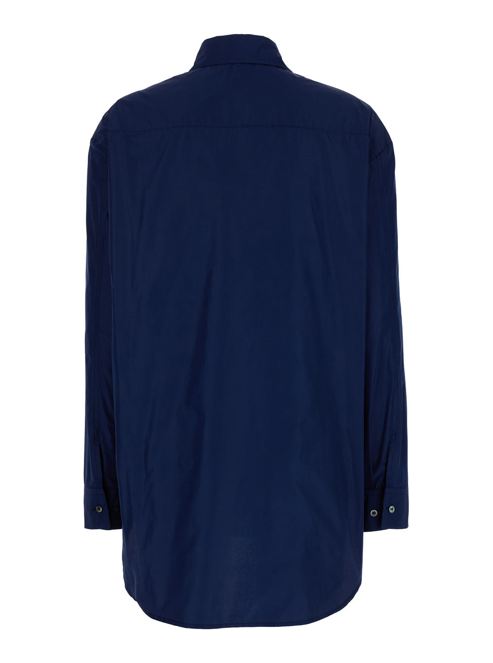 Oversized Blue Shirt in Cotton Woman Blu Polyester And Blouses
