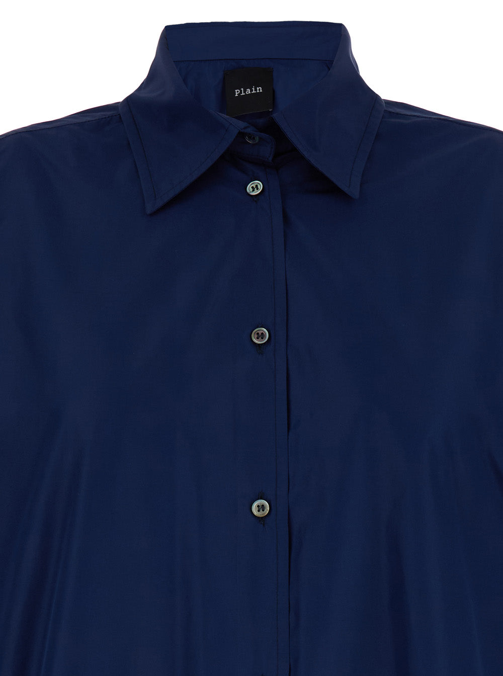 Oversized Blue Shirt in Cotton Woman Blu Polyester And Blouses